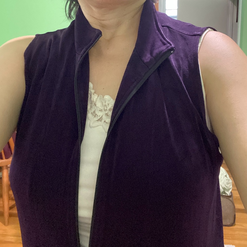 Chico's Eggplant Purple Zip Vest S/M - Picture 5 of 9